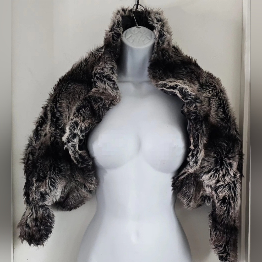 Vintage La Fiorentina Women's Faux Fur Shrug Stole Wrap Bolero